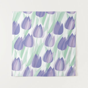 Tapete De Parede Design de Tulipas: floral violeta pálido.