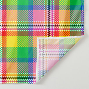 Tapete De Parede Design de Xadrez de Tartan Amarelo verde-rosa