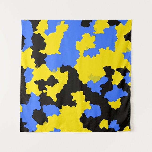 Tapete De Parede Design do abstrato preto amarelo (Frente)