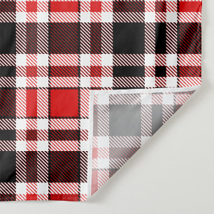 Tapete De Parede Design do Padrão do Flannel Branco Vermelho Preto