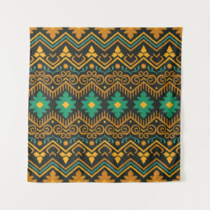 Tapete De Parede Design Étnico Tecido Ikat bordado