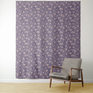 Tapete De Parede Design Floral Vintage com Videiras Giratórias