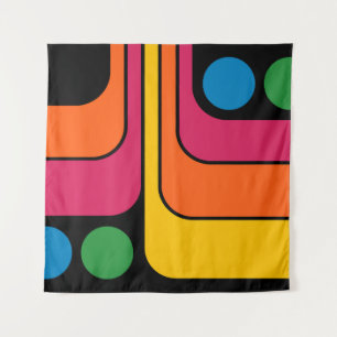 Tapete De Parede Design Geométrico Estilo Retro Mod dos Anos 70