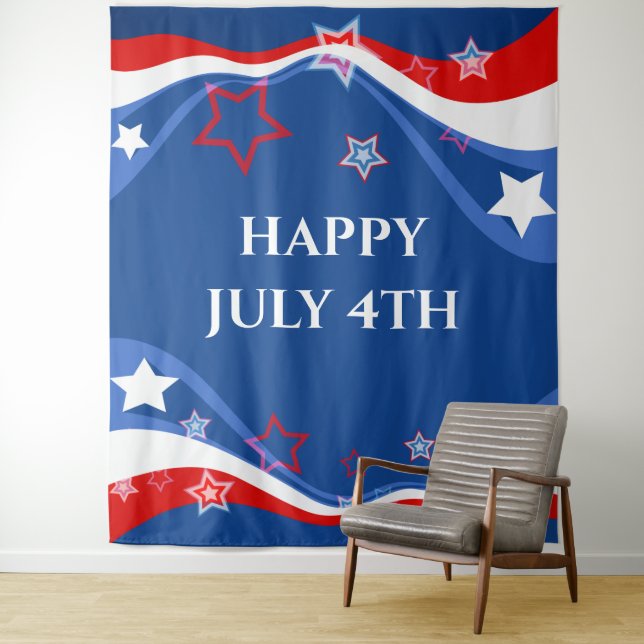 Tapete De Parede Design moderno da bandeira americana (In Situ)