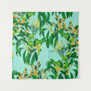 Tapete De Parede Design sem costura feita com folhas tropicais d