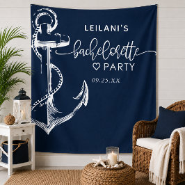 Tapete De Parede Despedida de Solteira Âncora Náutica Navy