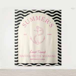 Tapete De Parede Despedida de Solteira Tropical Rosa Retro Moderno
