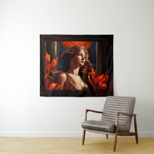 Tapete De Parede Deusa Da Arte Do Sol Deco Glamor Romântico
