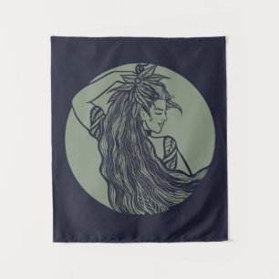 Tapete De Parede Deusa da Terra Bruxa Verde Pagan Druidas Bruxas