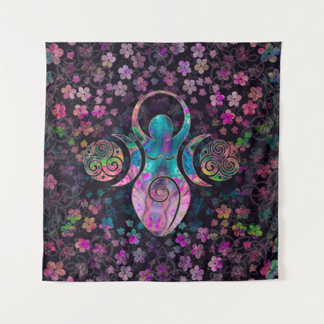 Tapete De Parede Deusa Lua tripla com triskele (Frente)