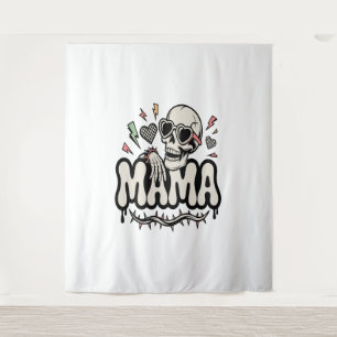 Tapete De Parede Dia de as Bruxas engraçado Mama Legal Skull