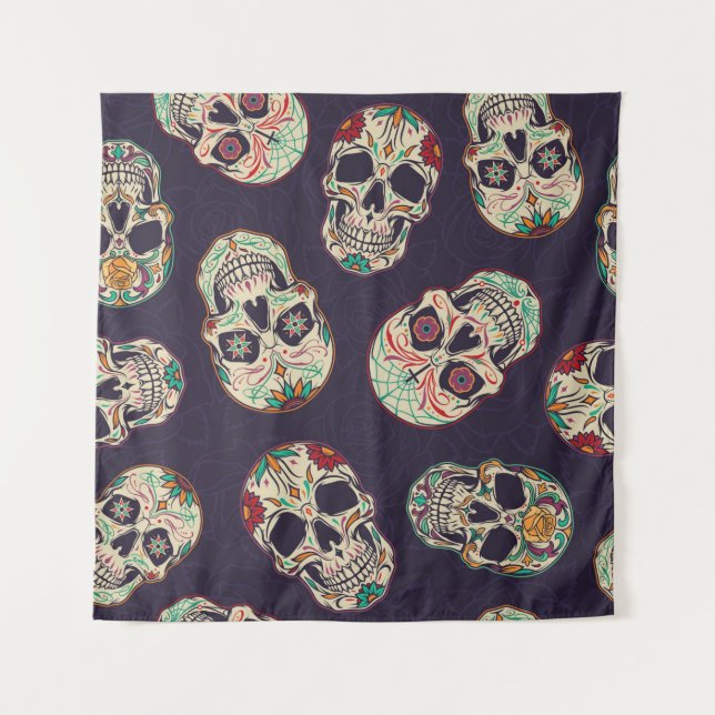 Tapete De Parede Dia de los muertos, padrão sem descontinuidades co (Frente)