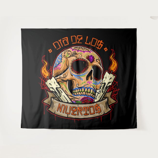 Tapete De Parede Dia De Muertos (Frente (Horizontal))