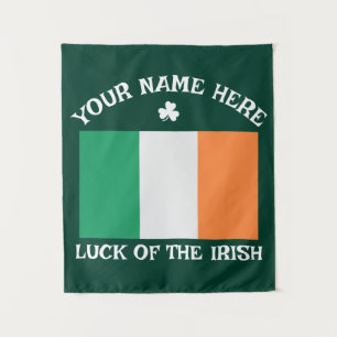 Tapete De Parede Dia de São Patrício Bandeira da Irlanda Nome Perso