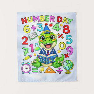 Tapete De Parede Dia do Número Design de Matemática de Dinossauro p