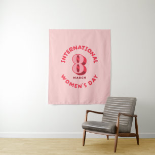 Tapete De Parede Dia Internacional da Mulher Rosa, 8 de março