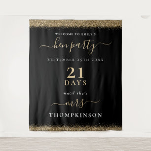 Tapete De Parede Dias de Brilho Dourado Casamento Bem-vindo à Festa