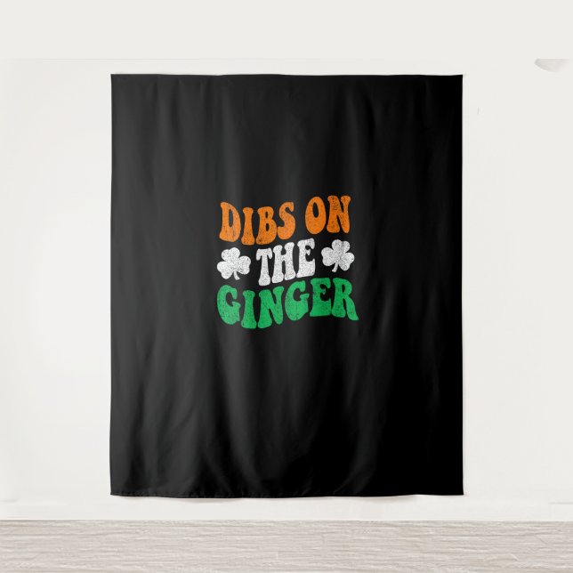 Tapete De Parede Dibs Sobre O Ginger Retro Irish Flag Funny Rua Pat (Frente)