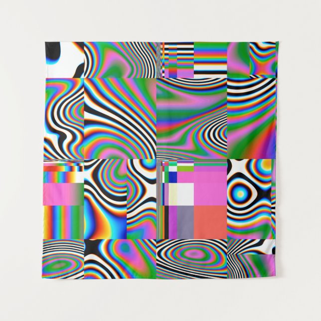 Tapete De Parede Digital effects. Vibrant abstract background. Colo (Frente)