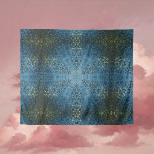 Tapete De Parede Digital Mandala Blue e Amarelo