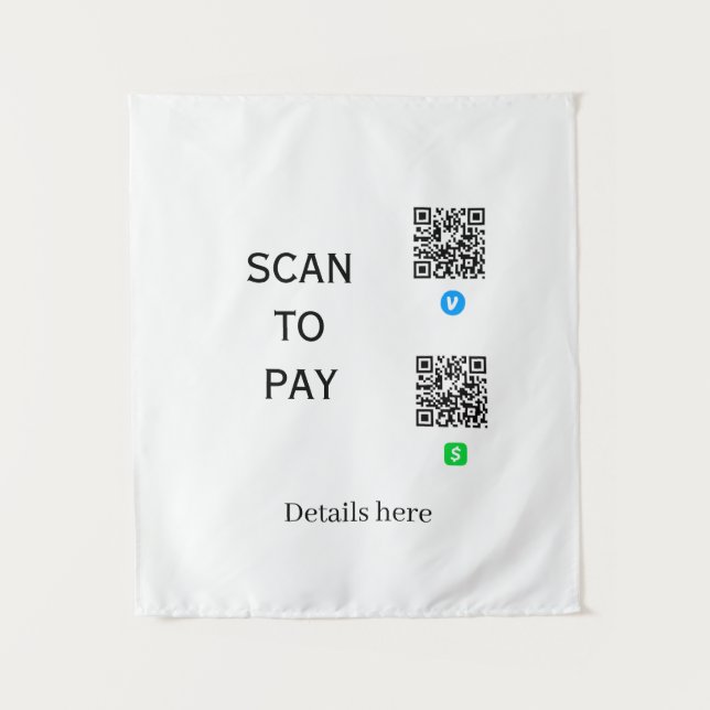 Tapete De Parede digitalizar para pagar detalhes do código QR do ve (Frente)