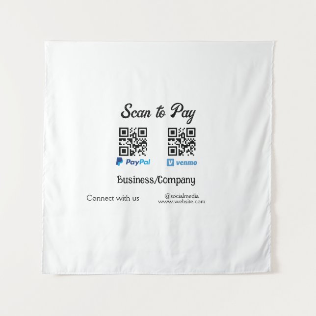 Tapete De Parede Digitalize para pagar código q r paypal venmo adic (Frente)