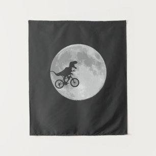 Tapete De Parede Dinossaur Bike e Moon Retro Dino