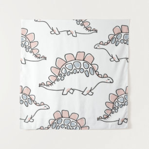 Tapete De Parede Dinossauros De Dodle: A Mão Desenhou Divertimento.