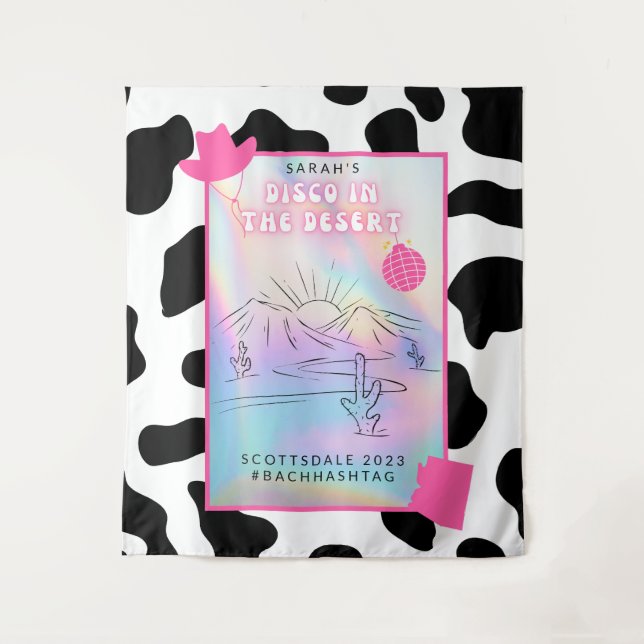 Tapete De Parede "Disco no Deserto" Fundo de Cena para Festa de Des (Frente)