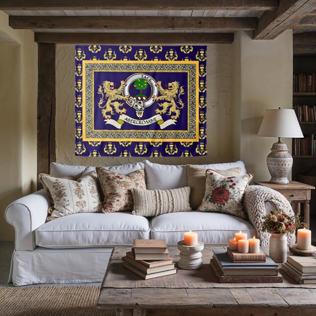 Tapete De Parede Distintivo da Clan Abercrombie Personalizado Azul (Criador carregado)