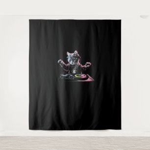 Tapete De Parede DJ Cat Funny DJ Equipamento Gama Gato Giro Gato Gi