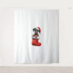 Tapete De Parede Doberman Pinscher No Natal Santa Hat Xmas