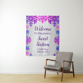 Tapete De Parede Doce 16 Floco de Neve de inverno Aniversário