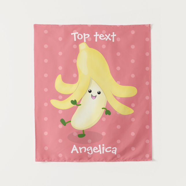 Tapete De Parede Doce banana kawaii desenho animado  (Frente)