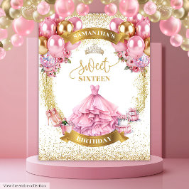 Tapete De Parede Doce Glamoroso, Dezesseis Backdrop Rosa Dourado