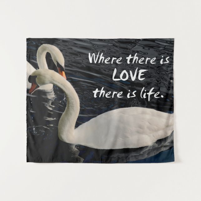 Tapete De Parede Dois cisnes no lago (Frente (Horizontal))