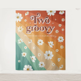 Tapete De Parede Dois Groovy Aniversários de Dois Anos | Retrô Dais