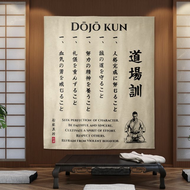 Tapete De Parede Dojo Kun – Os Cinco Preceitos do Caratê (Criador carregado)