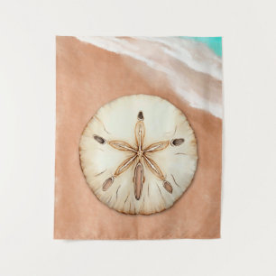 Tapete De Parede Dólar de areia de aquarela na praia