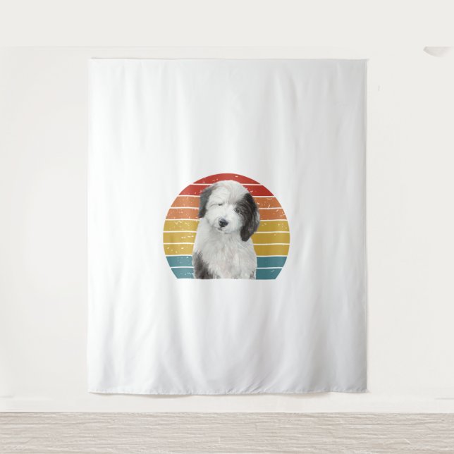 Tapete De Parede Dons De Ovelha Cão-De-Ovelha Inglês Para O Cão-De- (Frente)