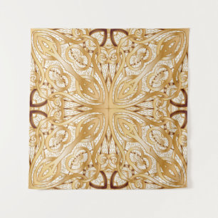 Tapete De Parede Dourada cor, padrão decorativo perfeito.