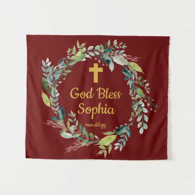 Tapete De Parede Douradas Decorações do Fundo da Primeira Comunhão  (Frente (Horizontal))