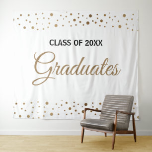 Tapete De Parede Dourado Branco Fundo de Turma de Graduados