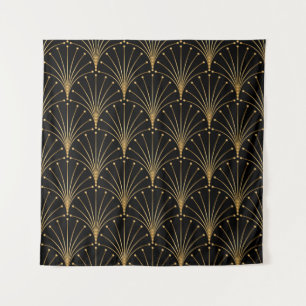 Tapete De Parede Dourado e preto. Contexto luxuoso