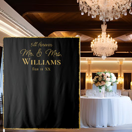 Tapete De Parede Dourado Luxo Negro Borda Sr. Wall da Sra. Wedding