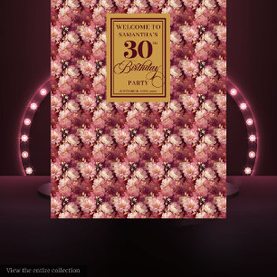 Tapete De Parede Dourado Partido aniversário de 30 anos do Blush Bu