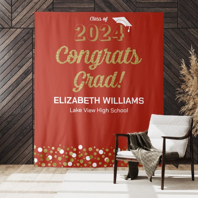 Tapete De Parede Dourado Script Confetti Congrats Formando Plano de (Criador carregado)