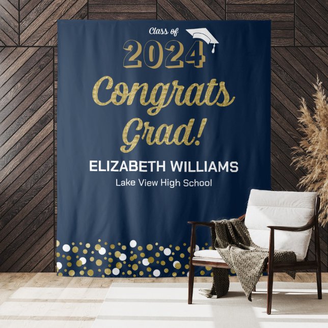 Tapete De Parede Dourado Script Confetti Congrats Formando Plano de (Criador carregado)