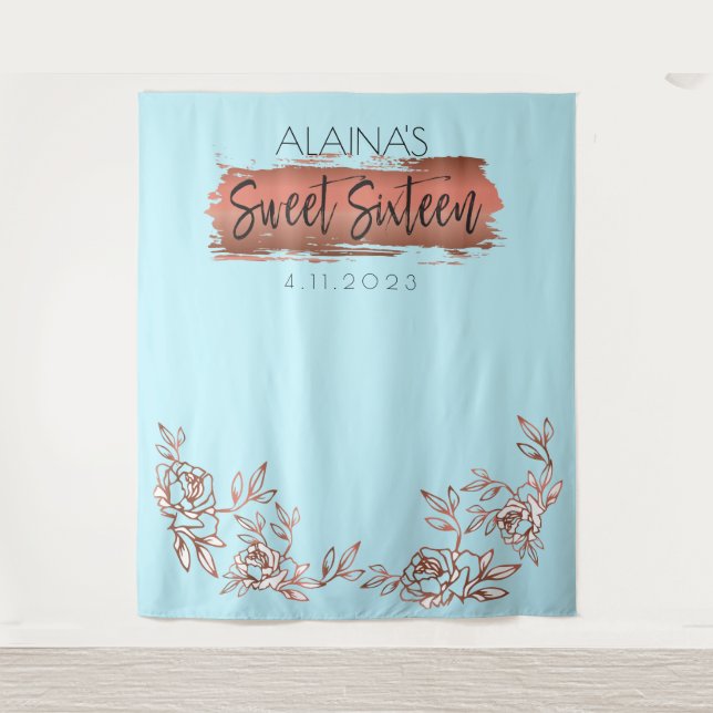 Tapete De Parede Doze Anos Foto Booth Festa Fundo Dourado (Frente)