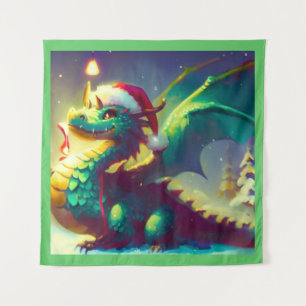 Tapete De Parede Dragão de Natal 3